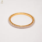 Full Seed Pearl Bangle | Double Row White Pearls | Bridal Traditional | KV-1038