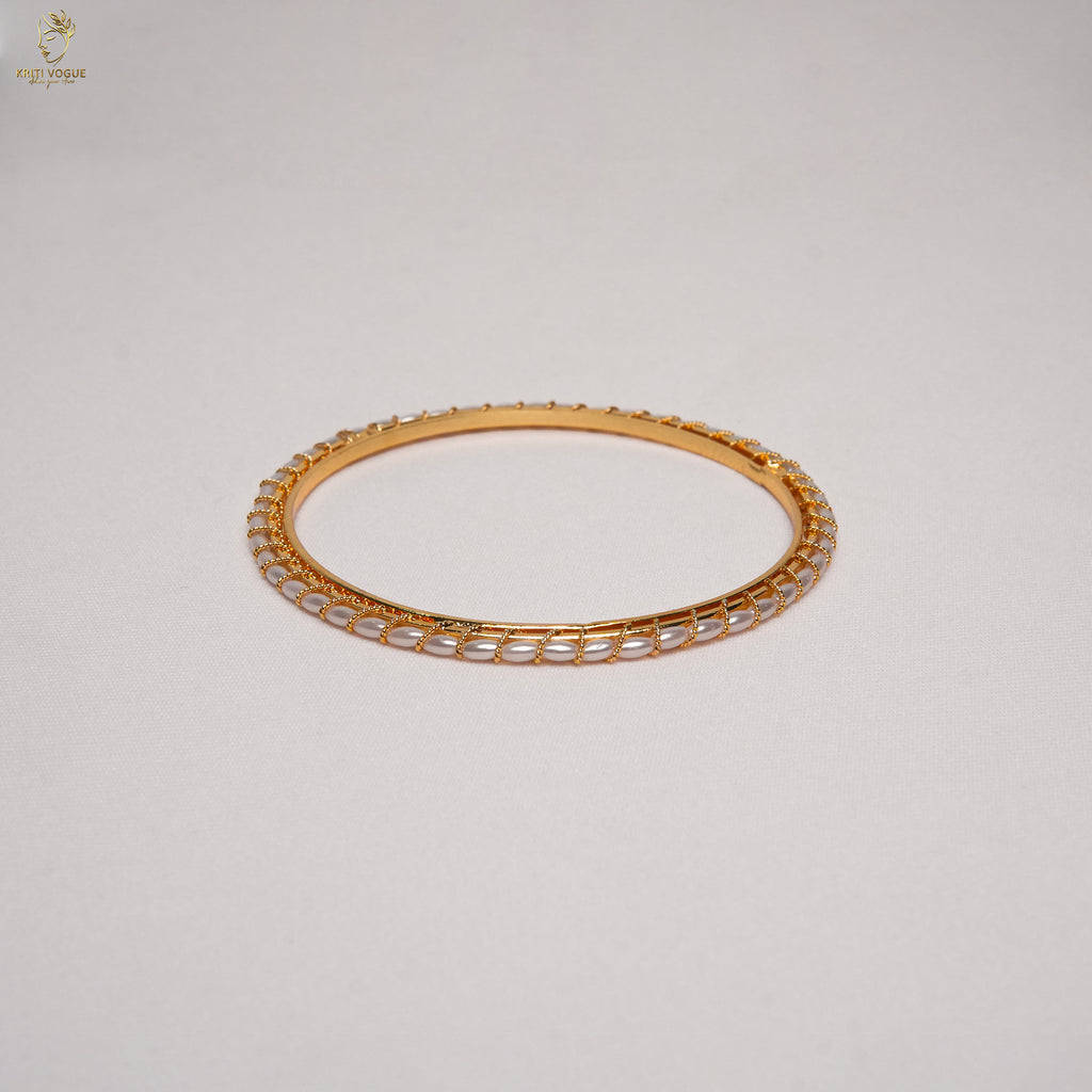 Seed Pearl Bangle Set of 2 | Gold Base | Bridal & Festival Wear | KV-1040