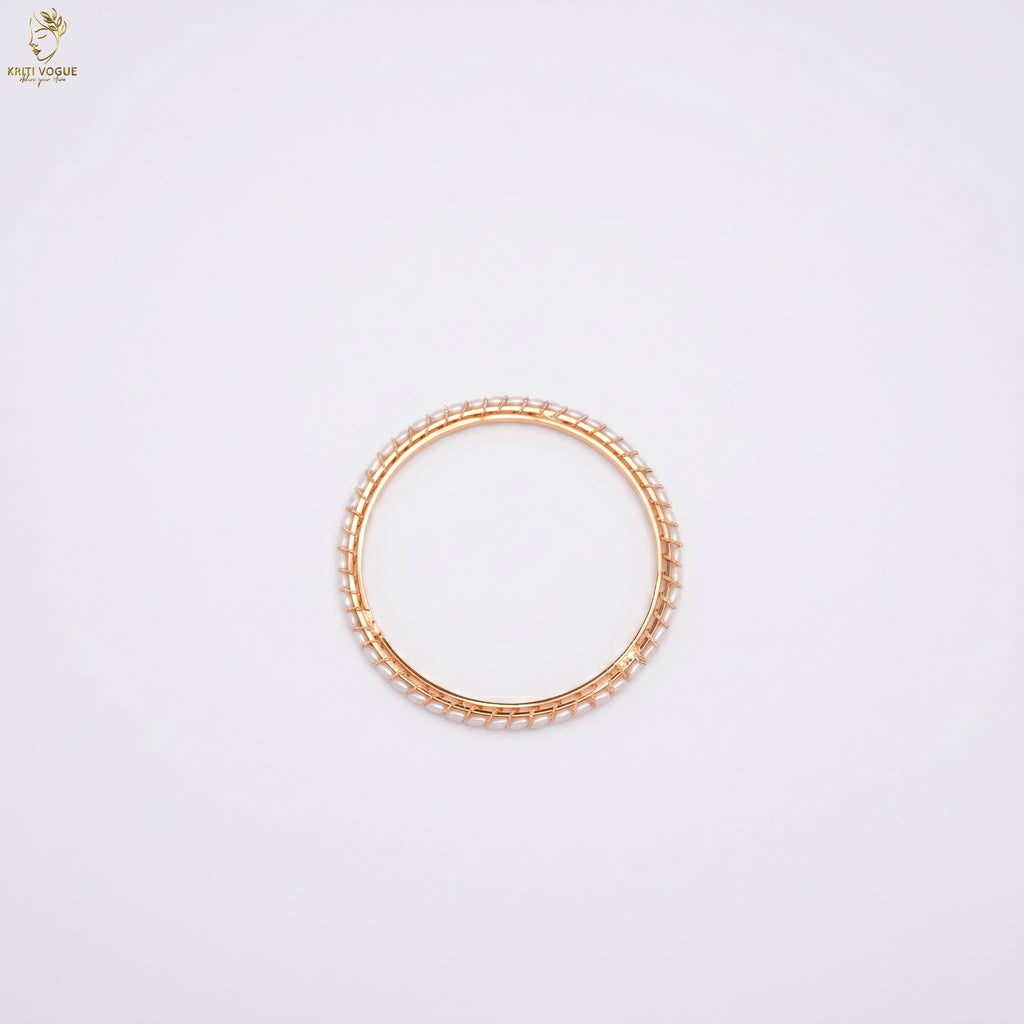 Seed Pearl Bangle Set of 2 | Gold Base | Bridal & Festival Wear | KV-1040