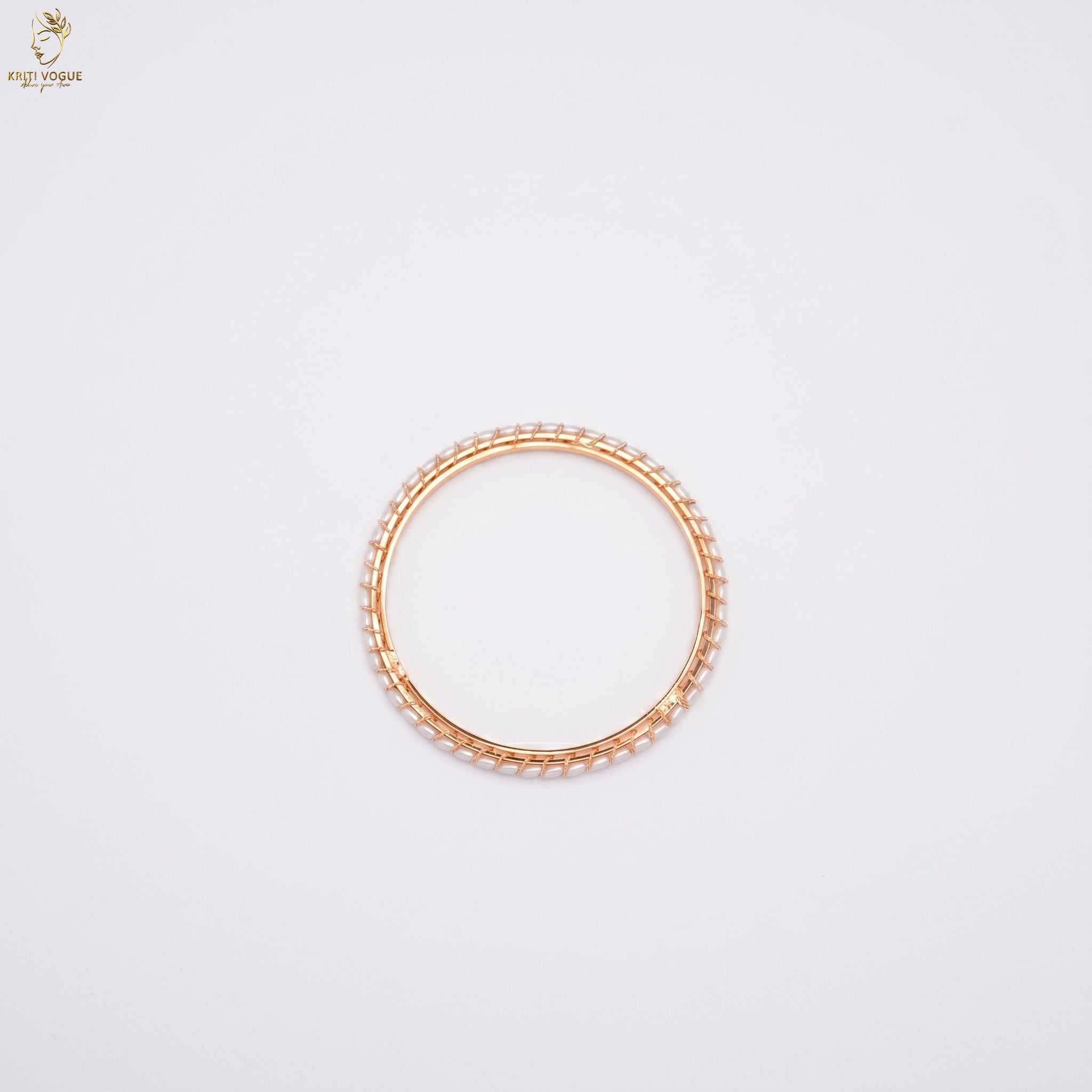 Seed Pearl Bangle Set of 2 | Gold Base | Bridal & Festival Wear | KV-1040