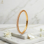 Full Seed Pearl Bangle | Double Row White Pearls | Bridal Traditional | KV-1038