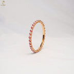 Gold Marquise Stone Bangle | Pink Ruby & Pearl | Elegant Festive Wear | KV-1044