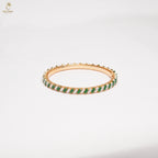 Gold Marquise Stone Bangle | Emerald Green & Pearl | Festive Ethnic Wear | KV-1045