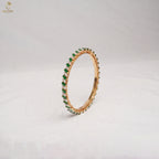 Gold Marquise Stone Bangle | Emerald Green & Pearl | Festive Ethnic Wear | KV-1045