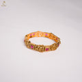 Gold Lakshmi Temple Bangle | Square Ruby Stone | South Indian Festive | KV-1075