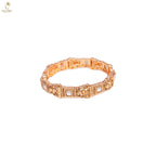 Rose Gold Slim Stone Bangle | Minimalist Everyday Wear | KV-1076