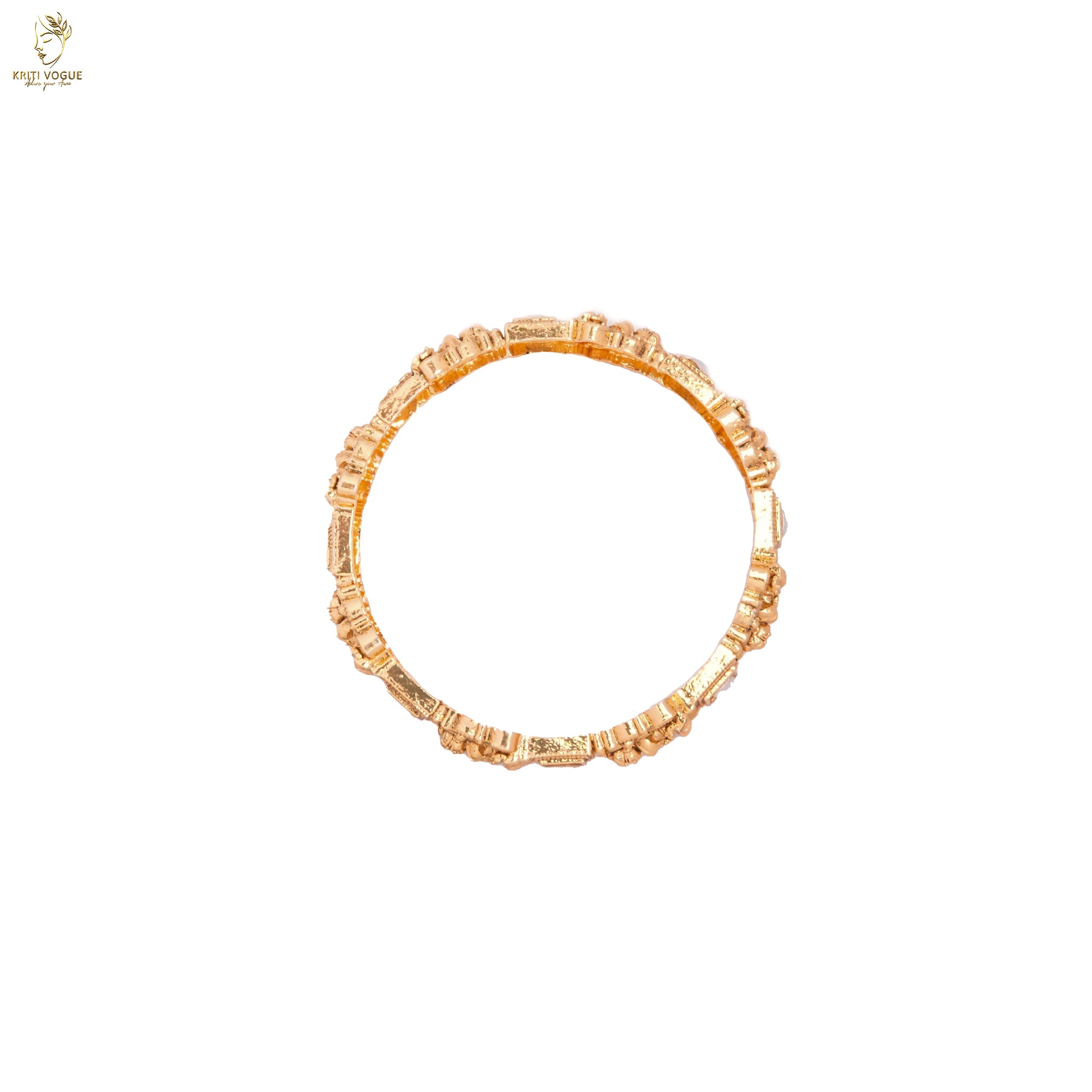 Rose Gold Slim Stone Bangle | Minimalist Everyday Wear | KV-1076