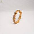 Gold Temple Floral Bangle | Lakshmi Motif | Ruby & Emerald | Bridal Wear | KV-1112