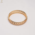 Wide AD Kundan Lattice Bangle Pair | Diamond Pattern | Bridal Statement | KV-1140
