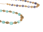 Two-Strand Beaded Mala Necklace | Kundan Stone & Gold Filigree | 3 Colours | KV-1716