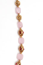 Two-Strand Beaded Mala Necklace | Kundan Stone & Gold Filigree | 3 Colours | KV-1716