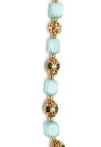 Two-Strand Beaded Mala Necklace | Kundan Stone & Gold Filigree | 3 Colours | KV-1716