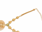 Gold Lotus Temple Pendant Necklace | Double-Strand Chain | Lakshmi Ruby | KV-198