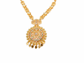 Gold Meenakari Floral Pendant Necklace | Enamel Design | Leaf Drops | KV-214