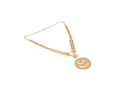 Gold Round Peacock Pendant Necklace | Multi-Strand Ball Chain | CZ Stone | KV-245
