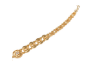 Gold Round Peacock Pendant Necklace | Multi-Strand Ball Chain | CZ Stone | KV-245