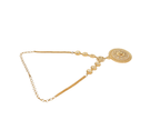 Gold Lakshmi Medallion Necklace | CZ Floral Chain | Temple Festive Wear | KV-248