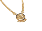 Gold Filigree Pendant Necklace | Swan Design | Rope Chain | Temple Style | KV-257