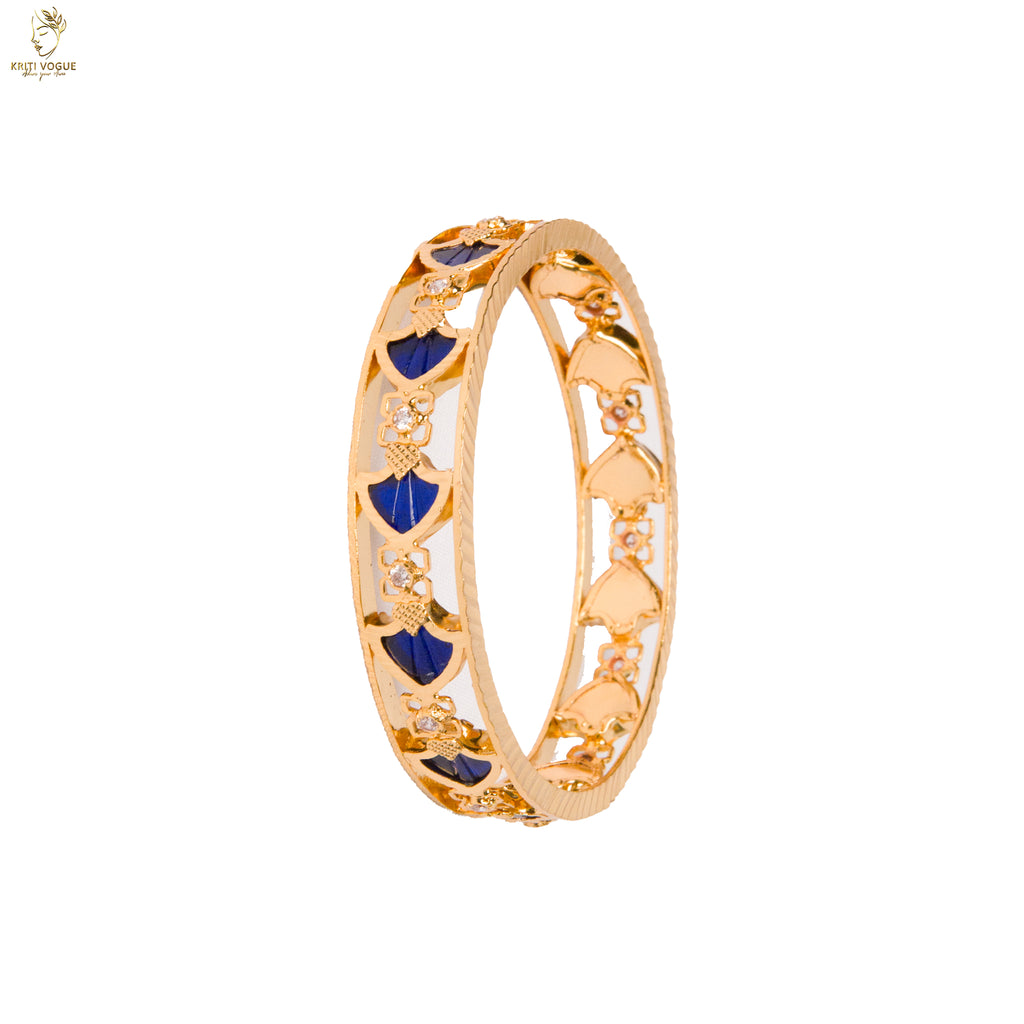 Meenakari Openwork Designer Bangle | Enamel & CZ Stone | 3 Colours | KV-3212