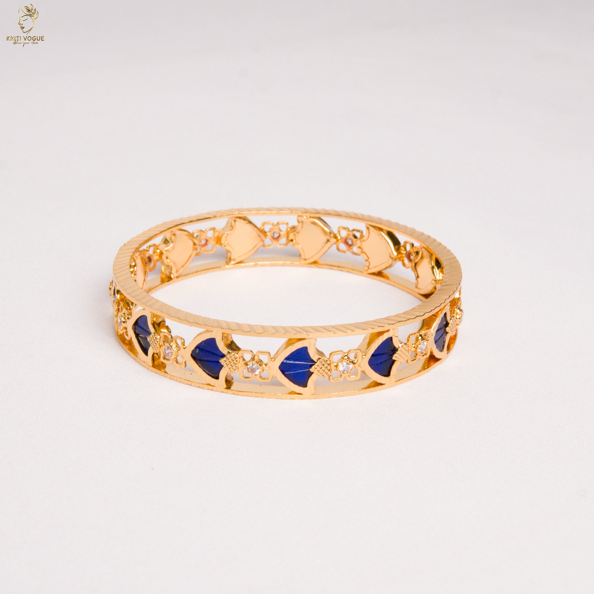 Meenakari Openwork Designer Bangle | Enamel & CZ Stone | 3 Colours | KV-3212