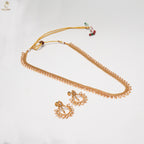 Gold Long Leaf Haram Set | Petal Fringe Necklace | Chand Earrings | KV-5053