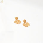 Gold Long Drop Fringe Haram Set | Chandbali Earrings | Adjustable Dori | KV-5093